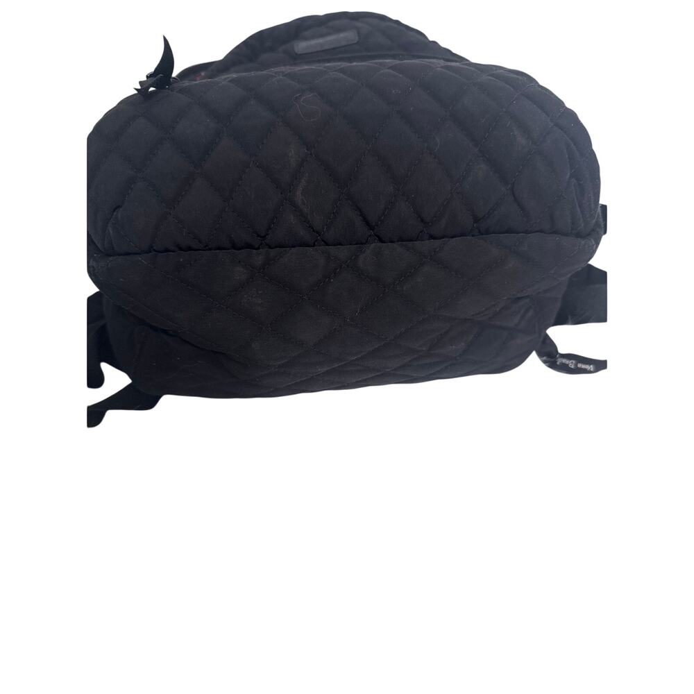 Vera Bradley Microfiber Small Backpack True Black Diamond Quilted School Travel - Picture 10 of 11